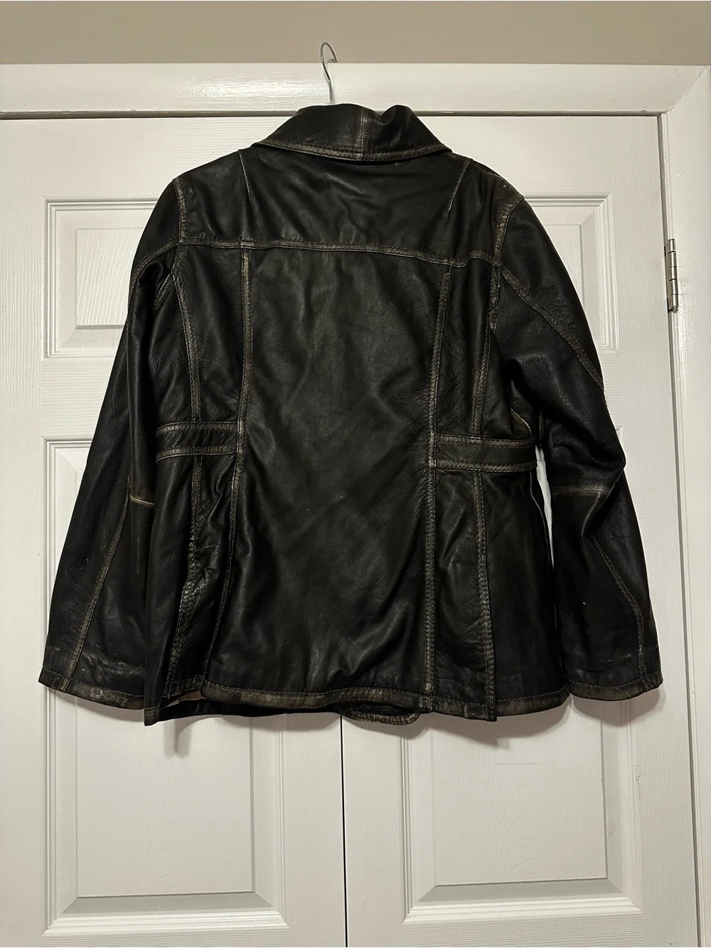 Michael Kors Black Double-Breasted Leather Jacket